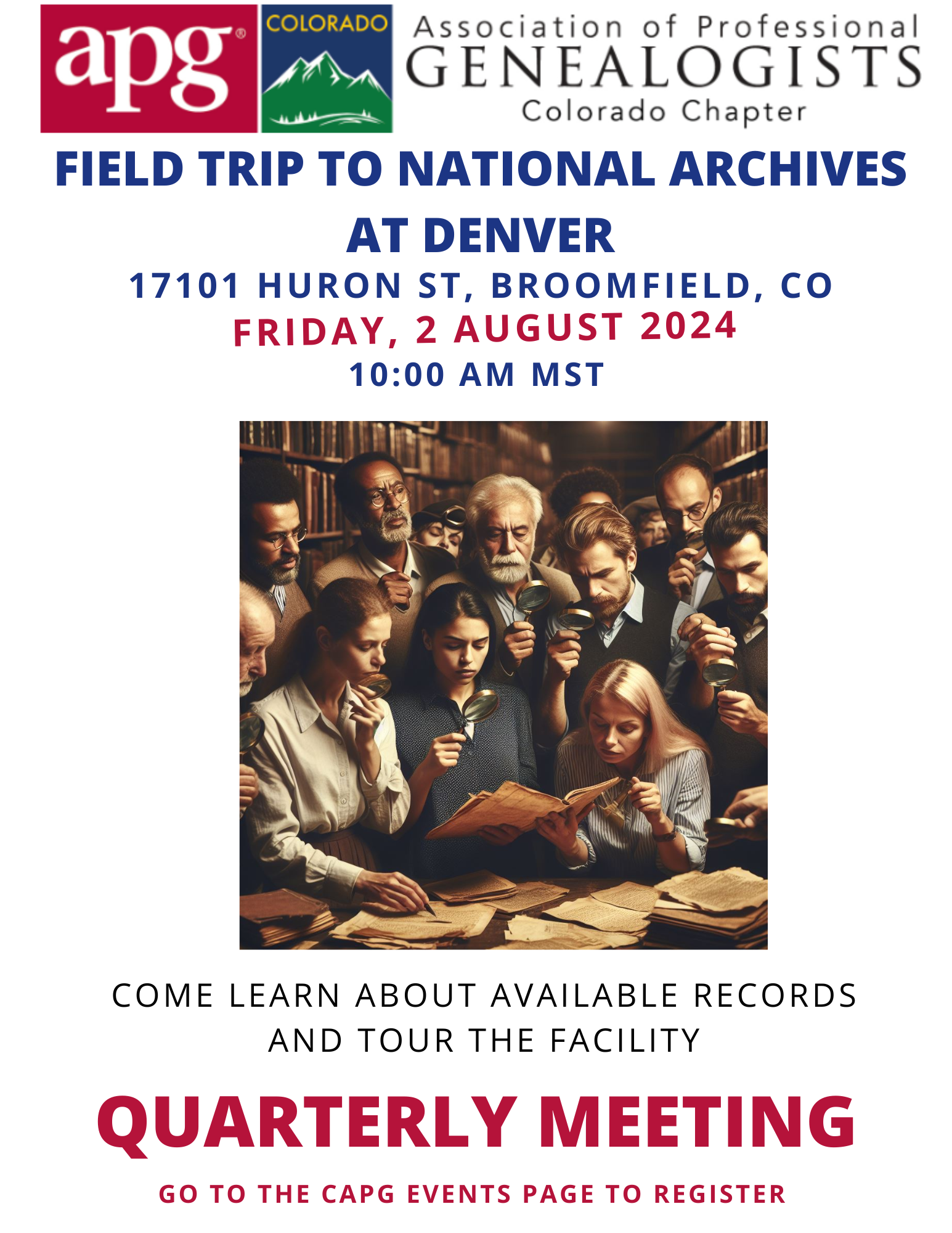 CAPG tour of the National Archives at Denver.